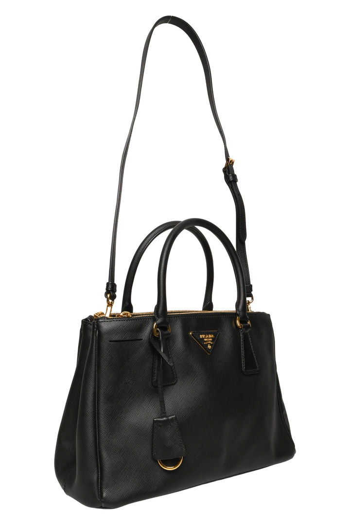 Prada Medium Saffiano Lux Leather Galleria Double Zip Tote