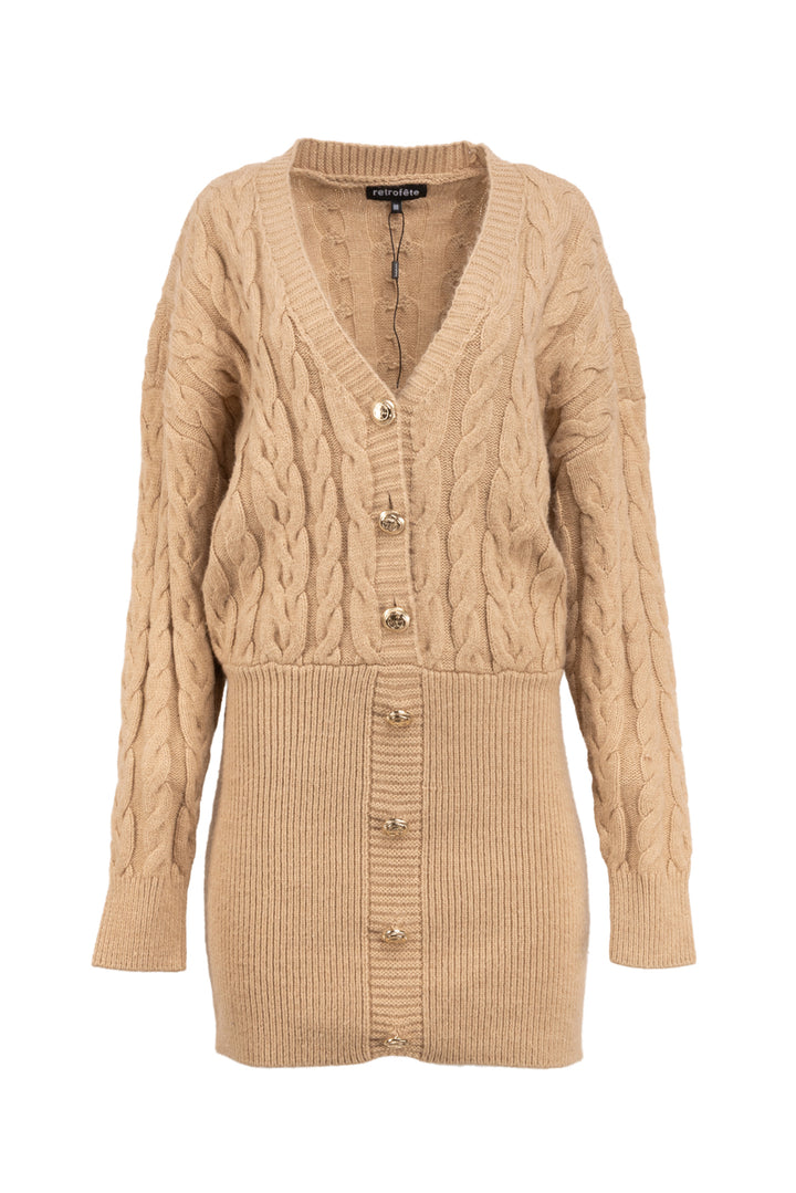 Retrofete Size M Tala Cable Knit Mini Sweater Dress