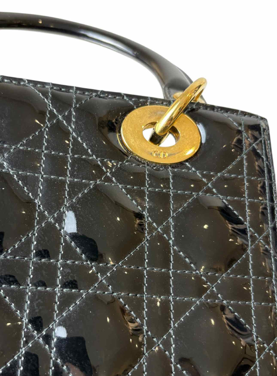 Dior Patent Leather Medium Lady Dior Purse