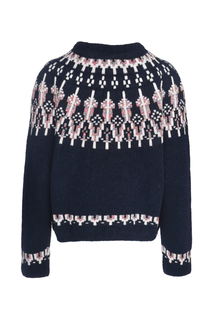 Loewe Size L Fair Isle Sequin Embellished Wool-Blend Sweater