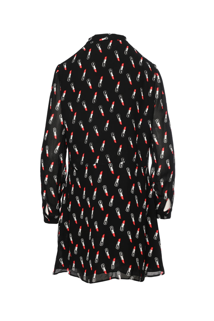 Saint Laurent Size 42 2015 Lipstick Long Sleeve Mini Dress