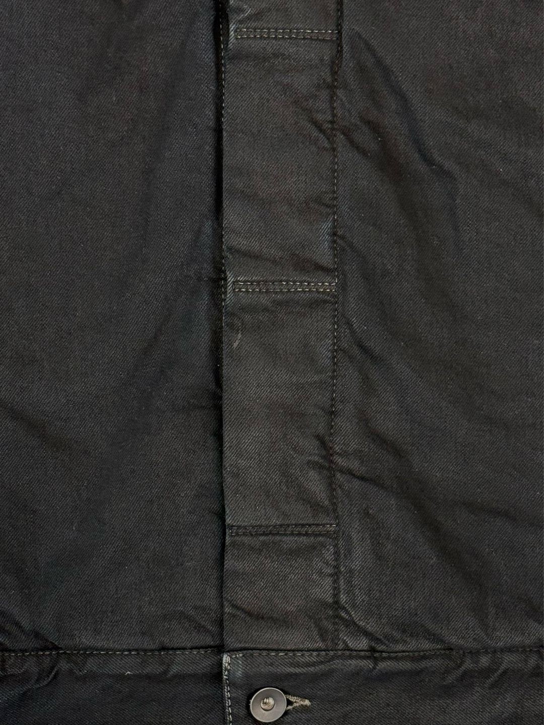 Rick Owens Size S Men's Shearling Collar Distressed Denim Jacket