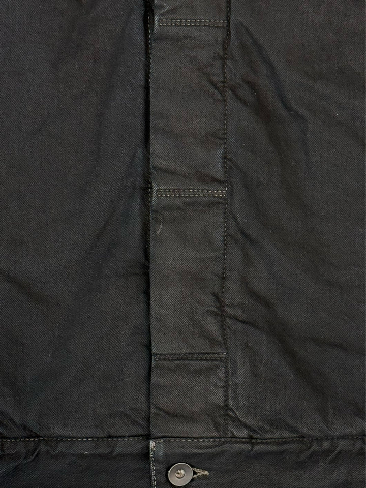 Rick Owens Size S Men's Shearling Collar Distressed Denim Jacket