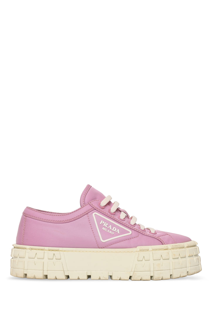 Prada Size 38.5 Re-Nylon Gabardine Triangle Logo Double Wheel Sneaker