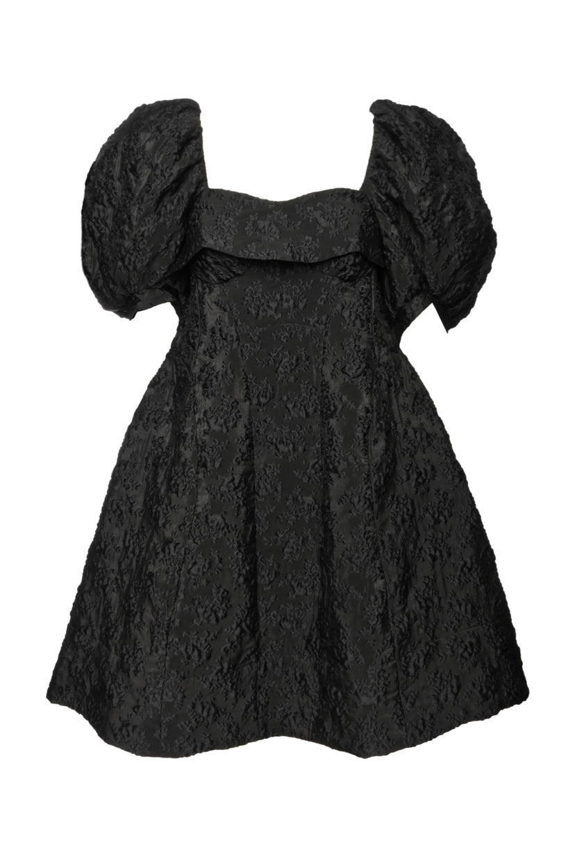 Simone Rocha Size 4 Jacquard Puff Sleeve Mini Dress