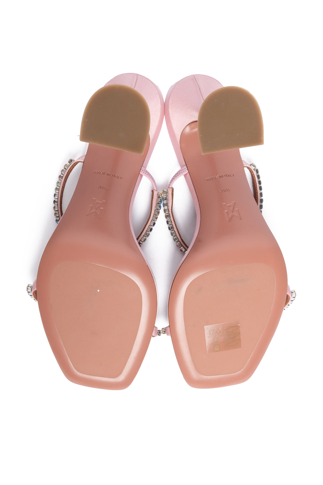 Amina Muaddi Size 39.5 Gilda Satin Slipper Sandal