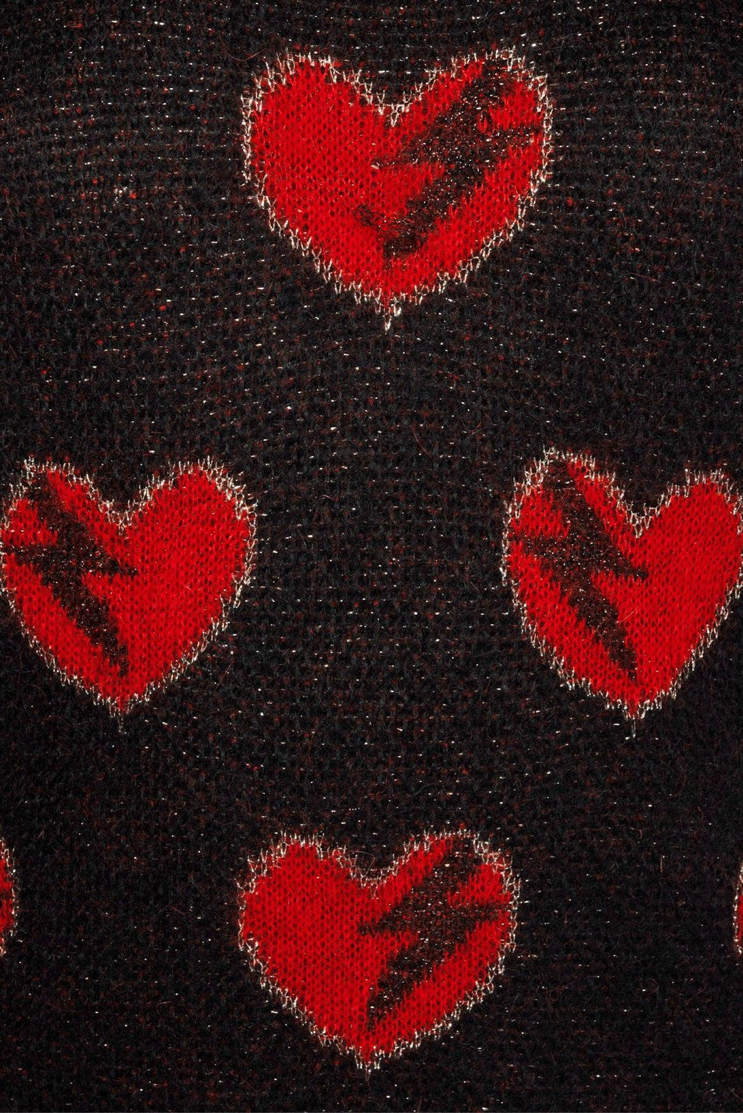 Saint Laurent Size S Heart Patterned Sweater