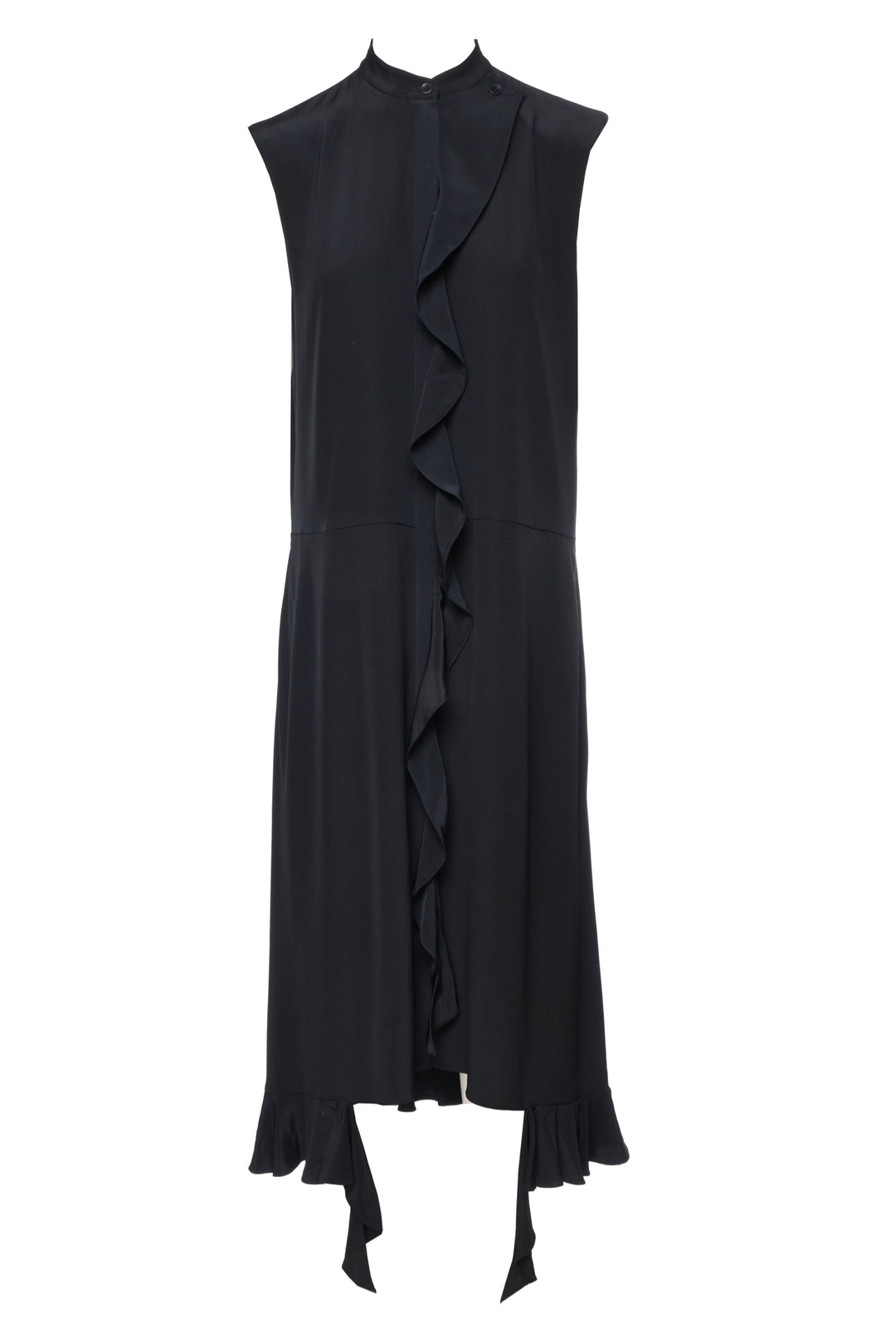 Tibi Size 4 Eco Silk Ruffle Shirt Dress