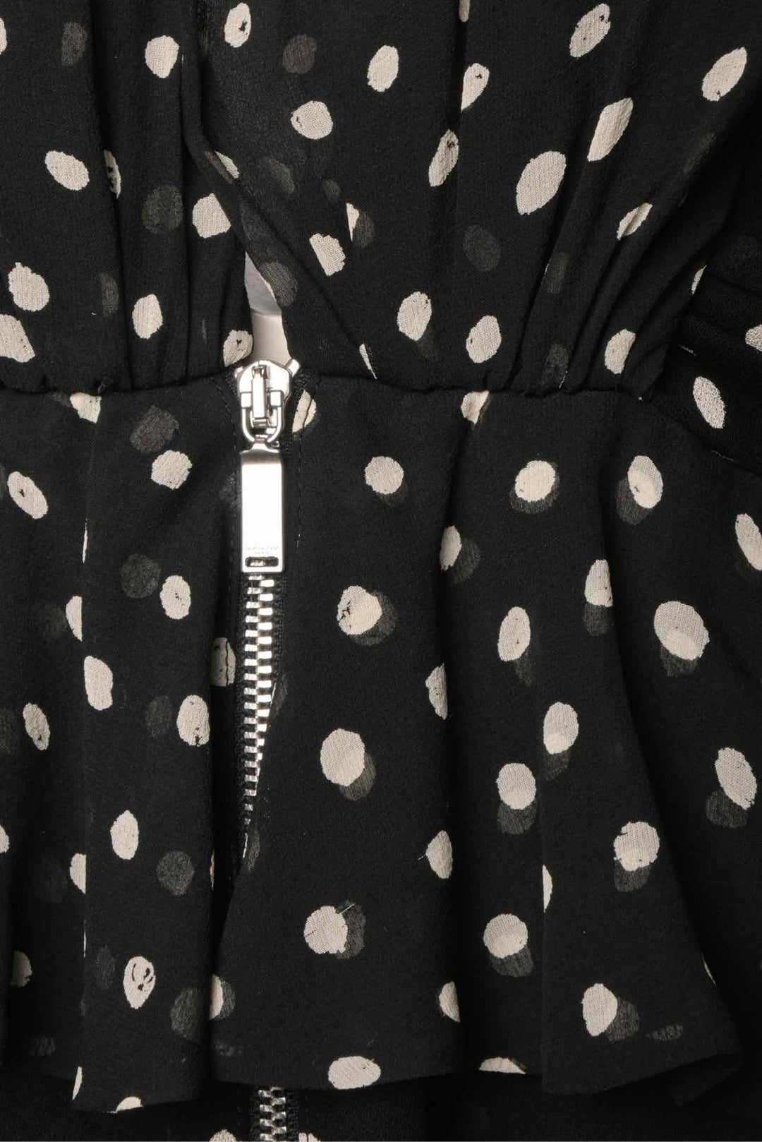 Saint Laurent Size 38 2017 Silk Polkadot Ruffled Tops