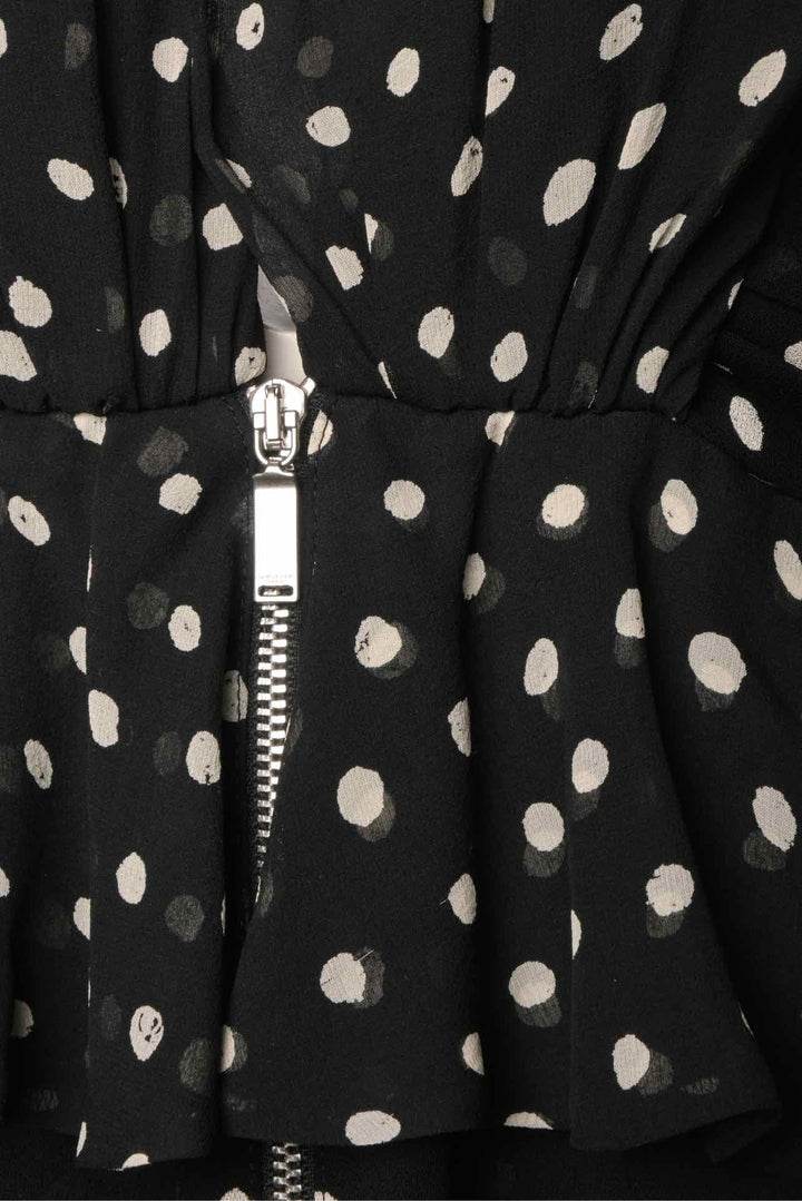 Saint Laurent Size 38 2017 Silk Polkadot Ruffled Tops