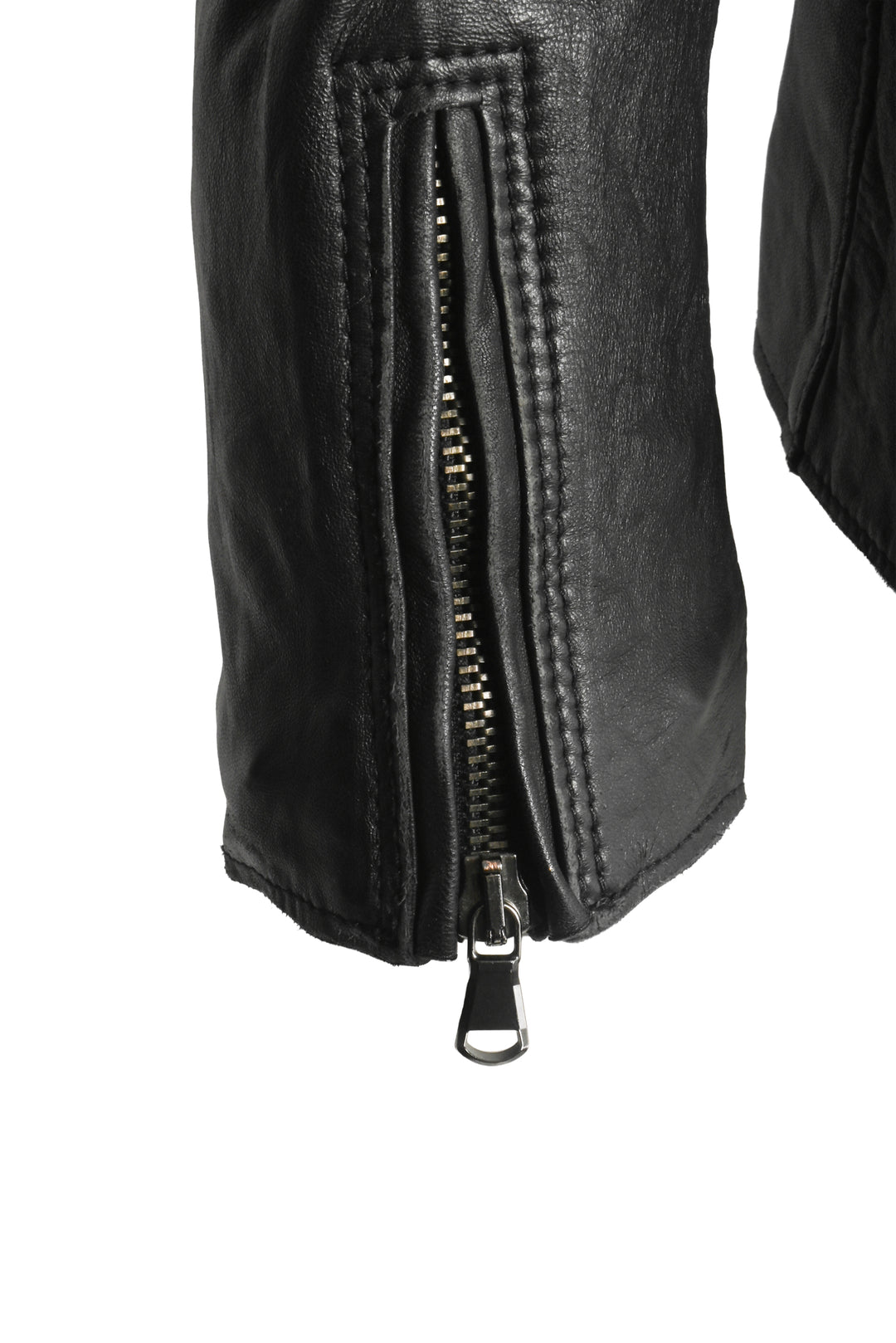 R13 Size M Cafe Racer Cropped Distressed Leather Jacket