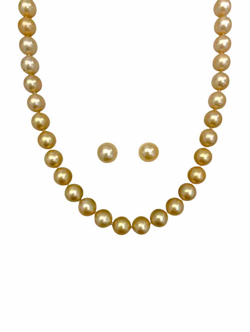 South Sea Pearl Necklace & Stud Earrings Set