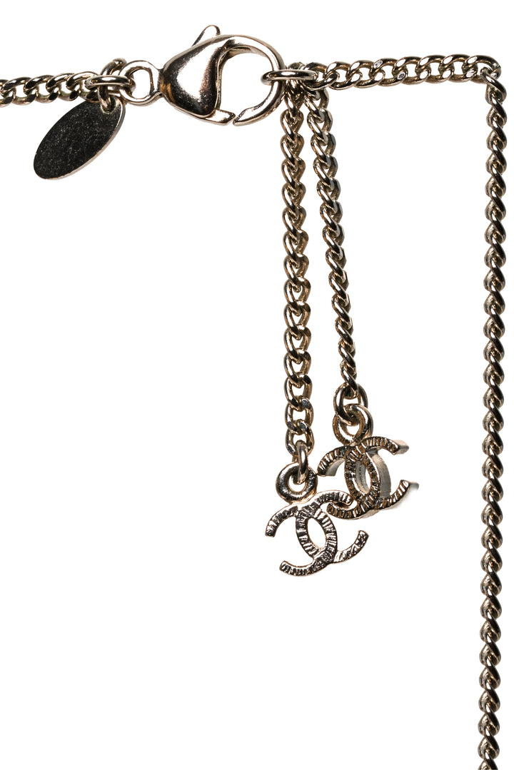 Chanel 2012 Crystal CC & Drop Box Pendant Long Necklace