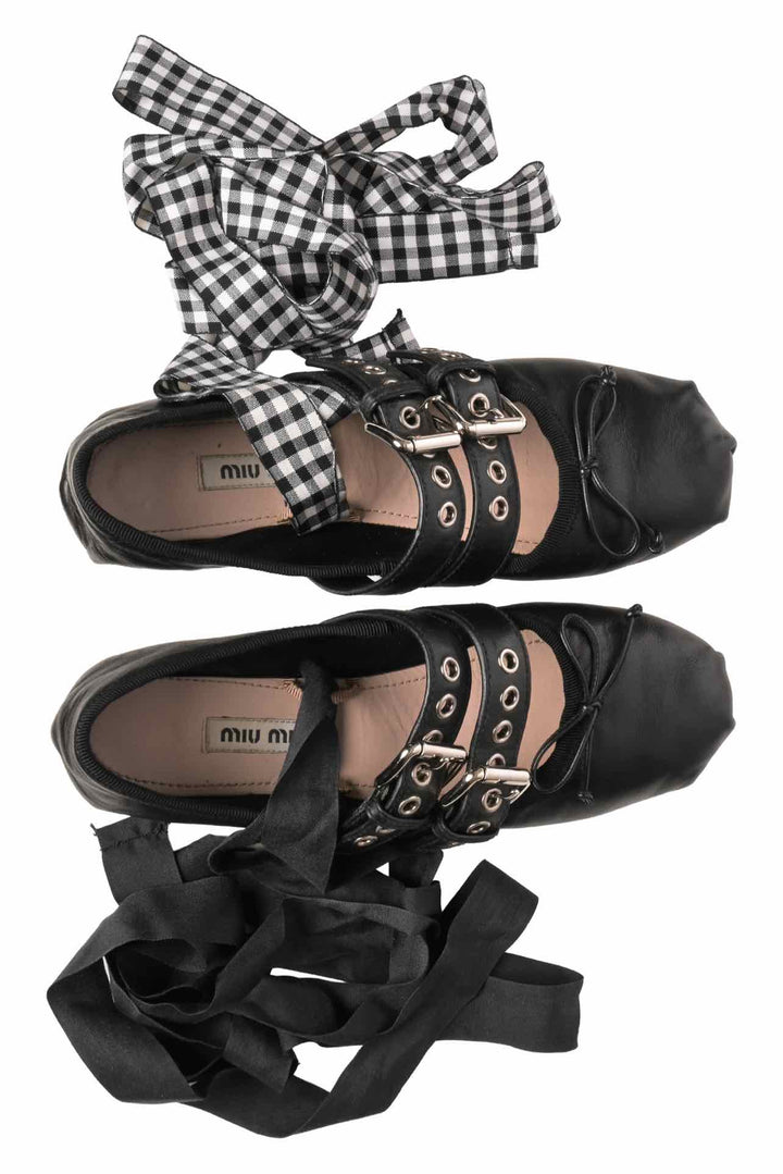 Miu Miu Size 35 Nappa Ballerina Flats