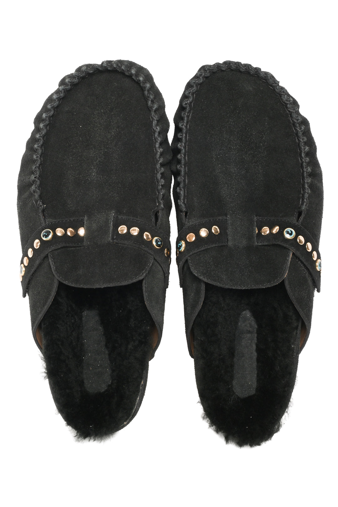 Xirena Size 39 Suede Joy Studded Shearling Mules