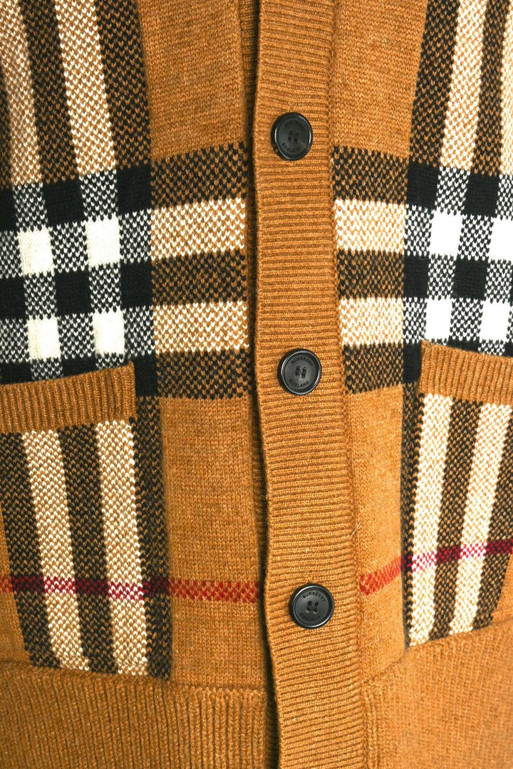 Burberry Size XL Cut-Out Sleeve Check Cardigan