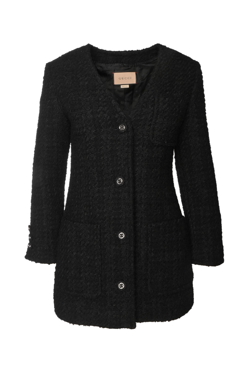 Gucci Size 38 Tweed Melange Jacket