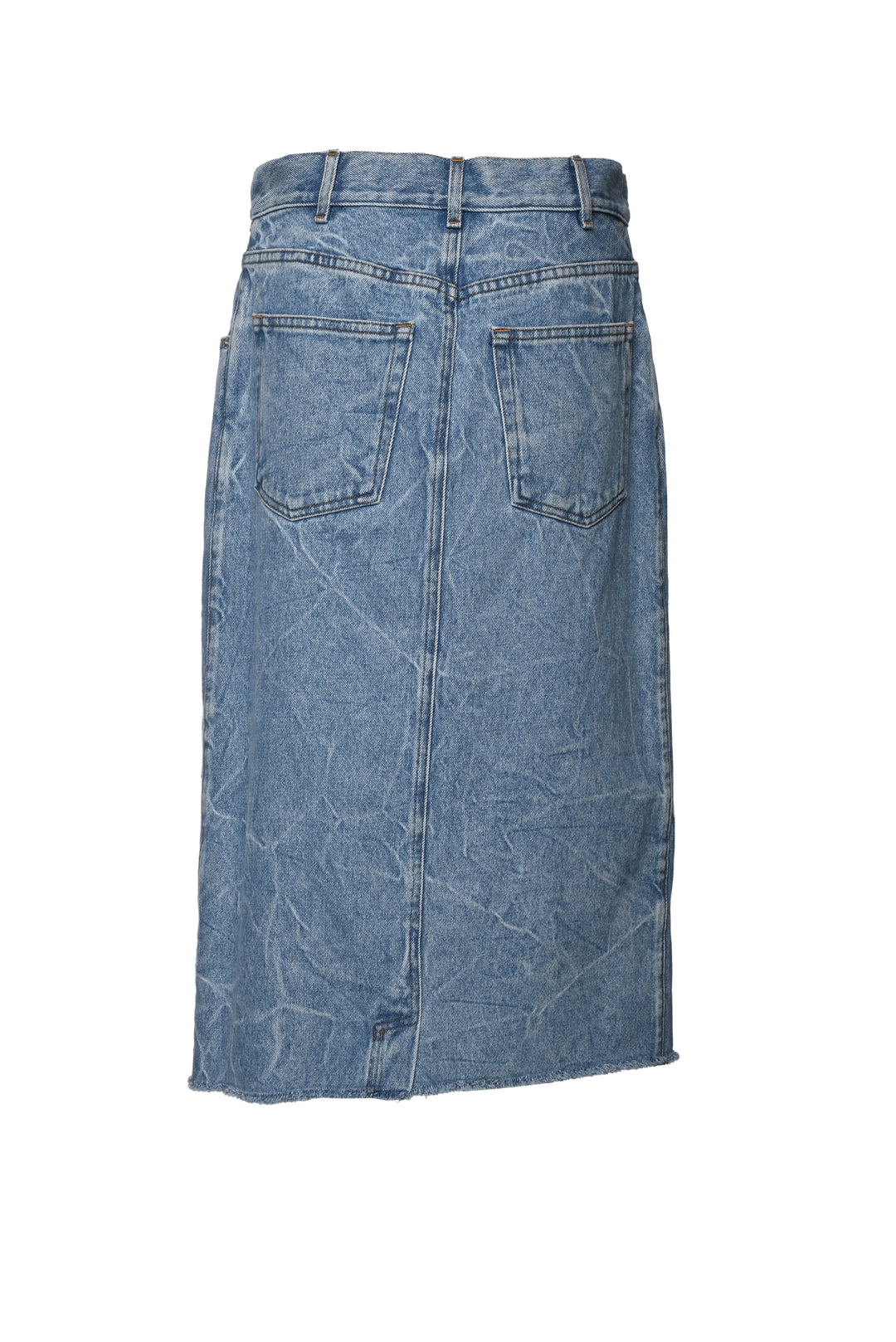 Dries Van Noten Size 38 Raw Edge Denim Midi Skirt