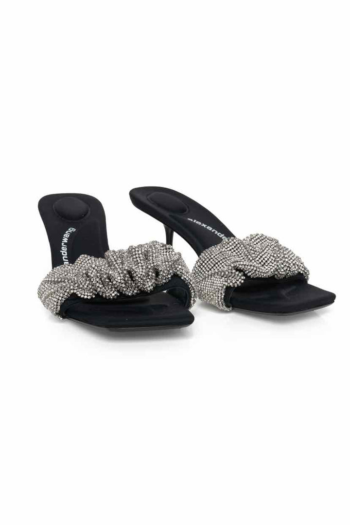 Alexander Wang Size 39 Jessie Crystal Scrunchie Heeled Sandal