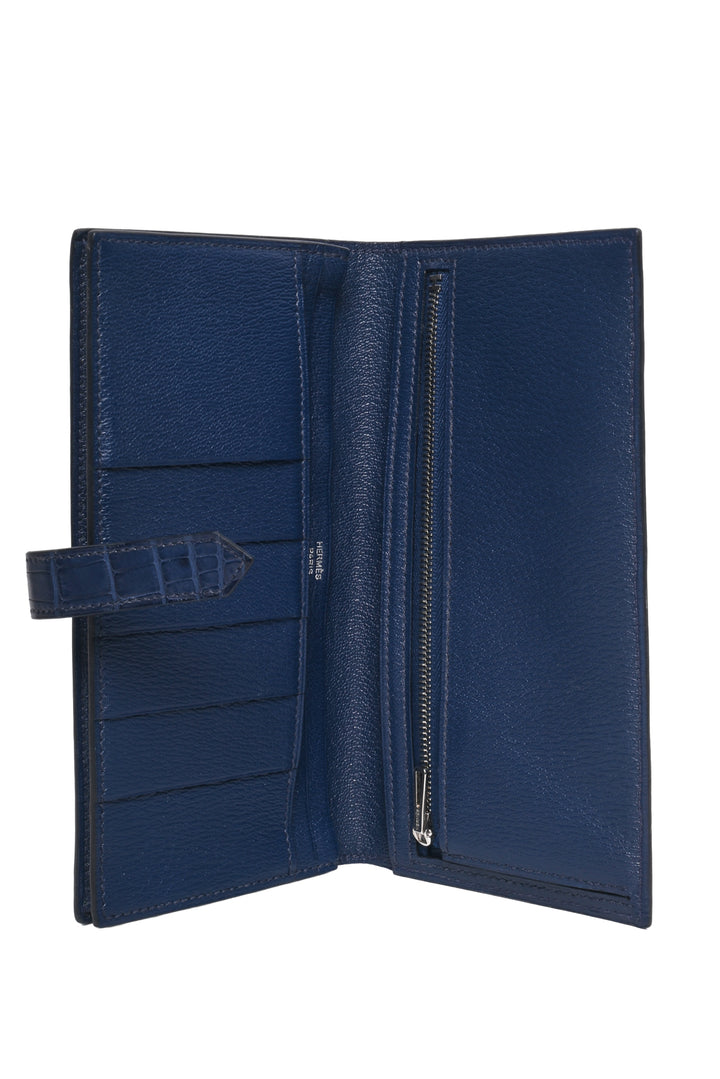 Hermes 2016 Alligator Bearn Gusset Wallet