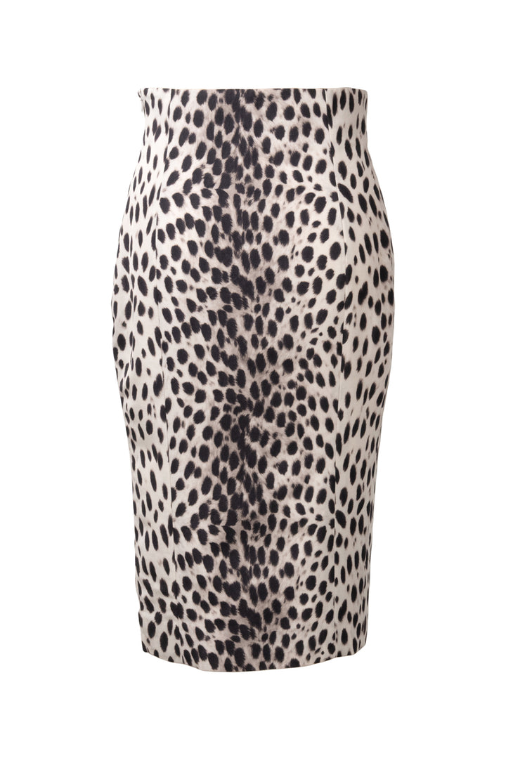 Dior Size 4 Leopard Print Midi Skirt