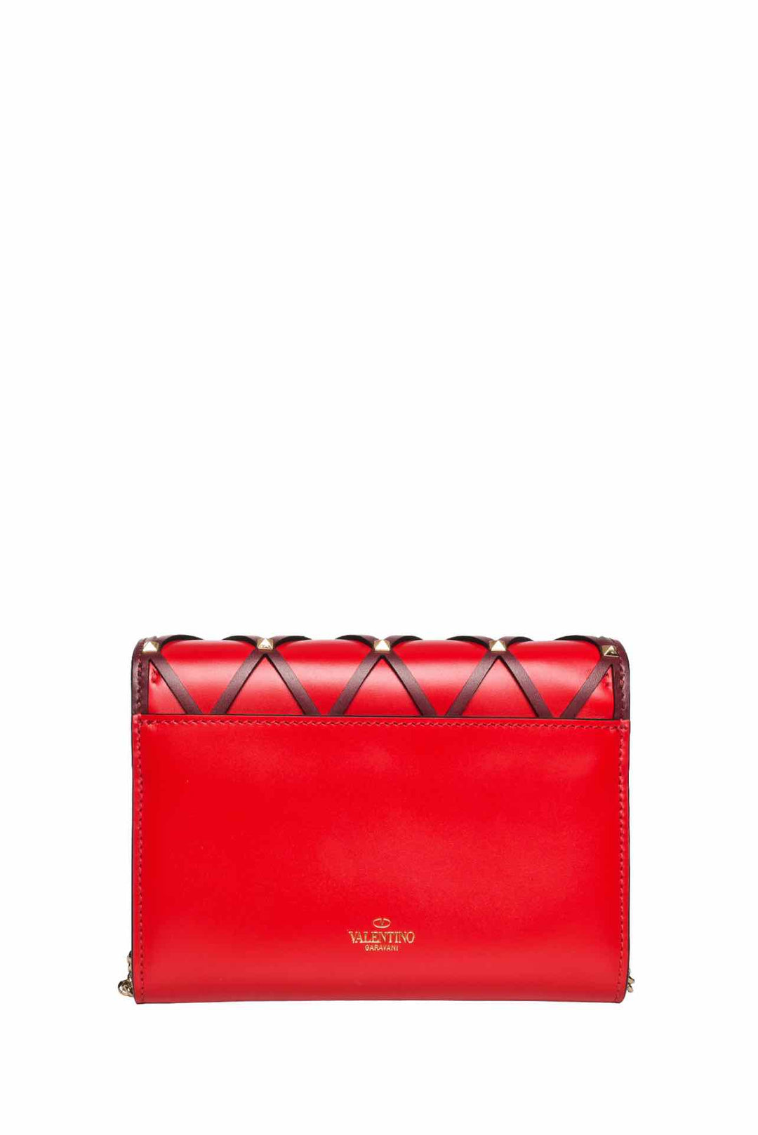 Valentino Leather Rockstud Beehive Wallet On Chain Crossbody