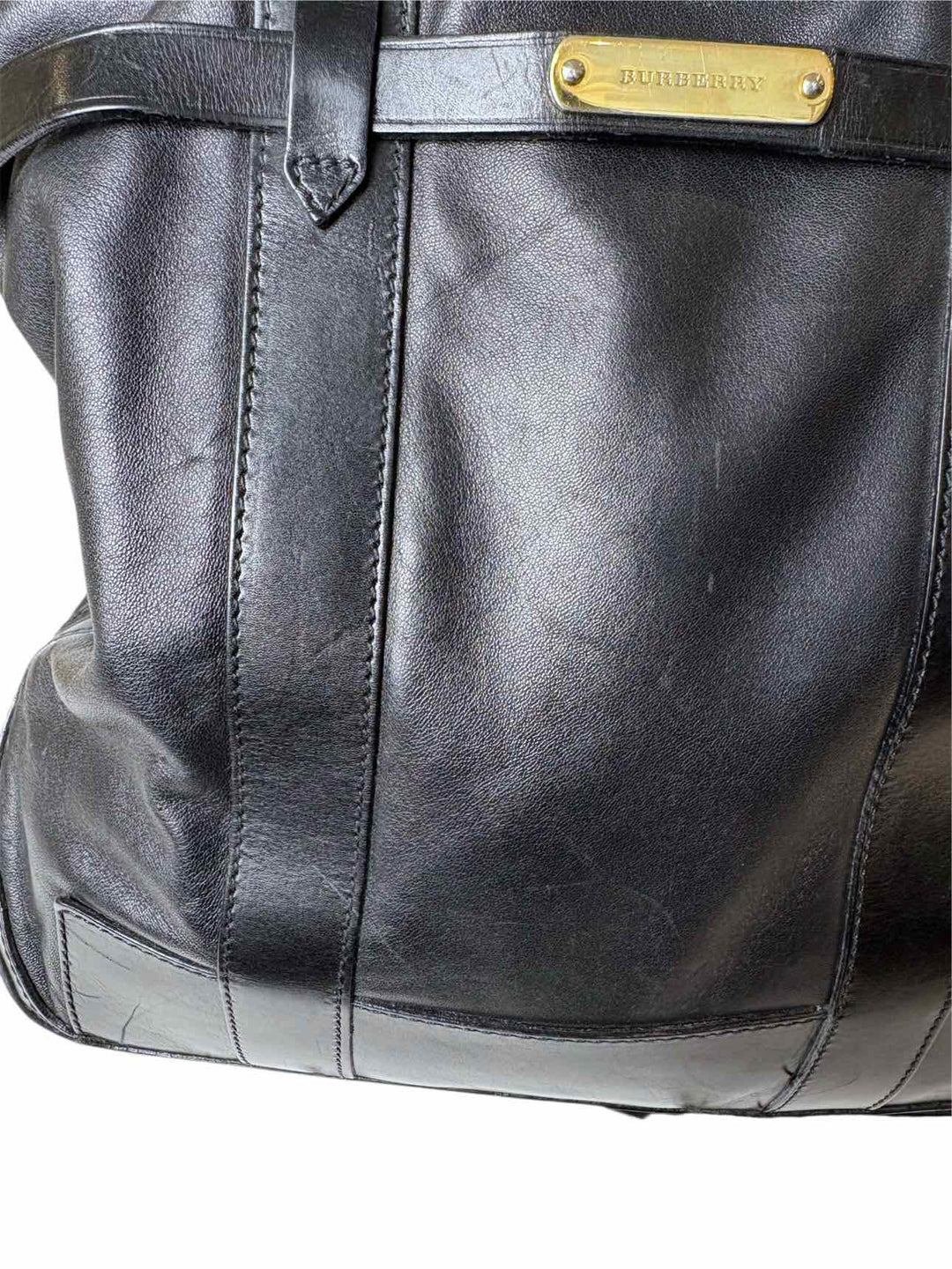 Burberry Black Leather Tote Purse