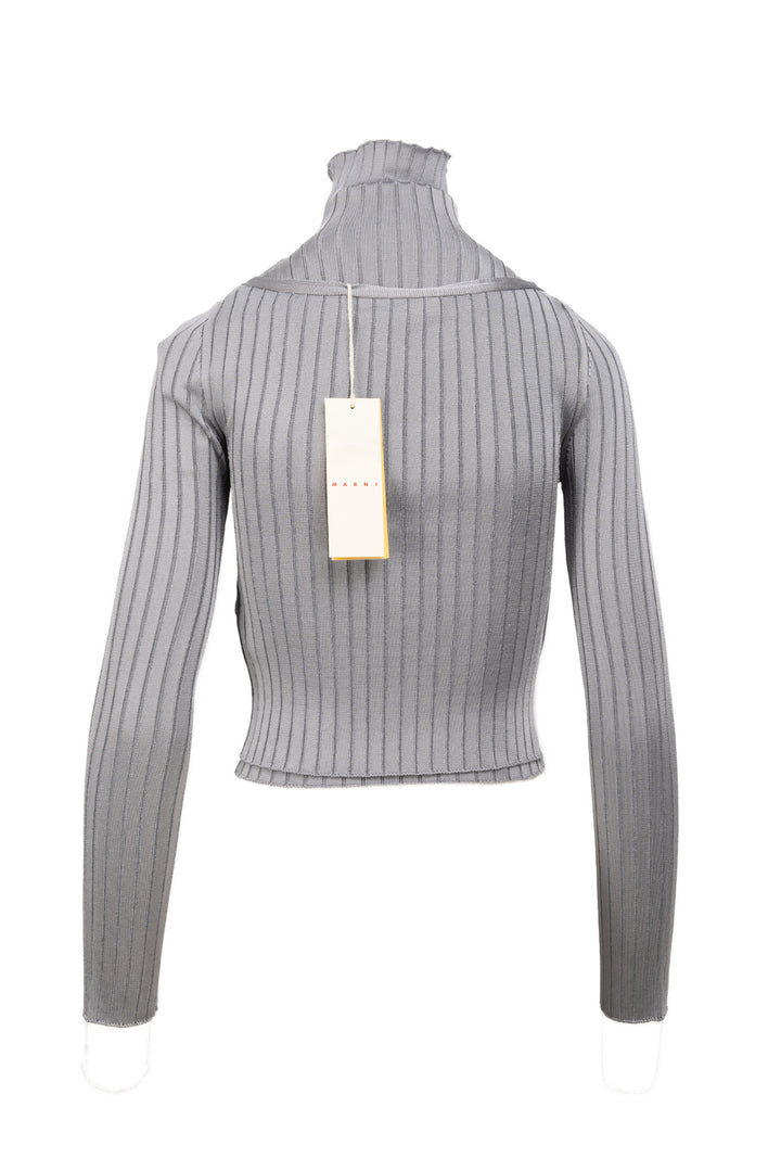 Marni Size 40 Turtleneck Sleeveless Top & Ribbed Cardigan