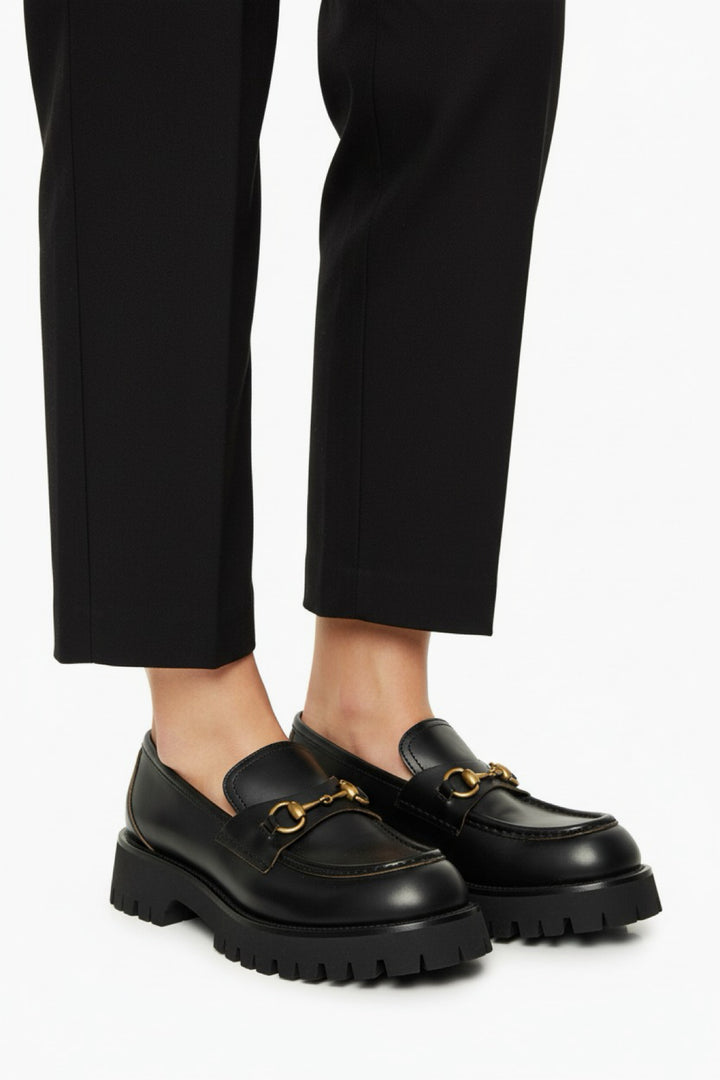 Gucci Size 40.5 Horsebit Lug Sole Loafers