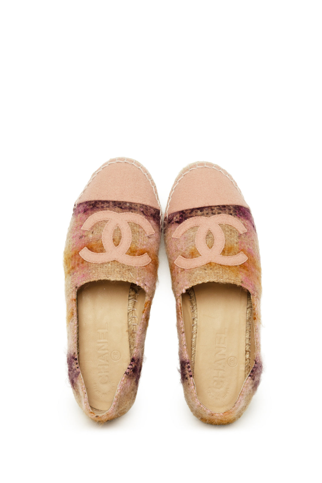 Chanel Size 35 Tweed Cap Toe CC Espadrilles