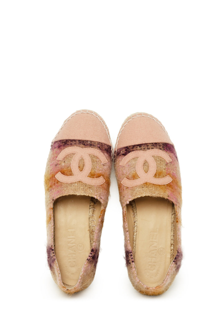 Chanel Size 35 Tweed Cap Toe CC Espadrilles