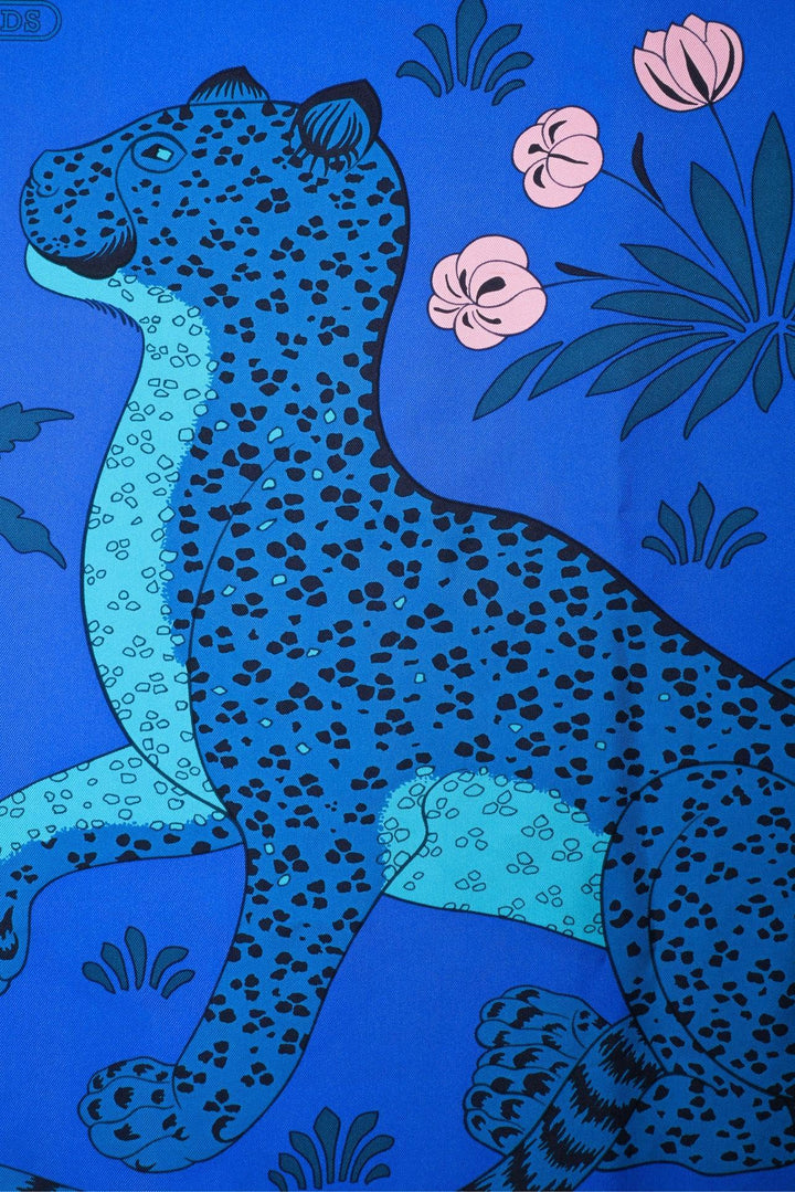 Hermes 'Les Leopards' Silk Scarf