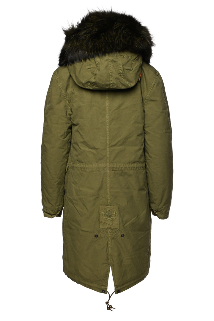 Mr & Mrs Italy Size XXS Racoon Fur Trim Hood Long Parka