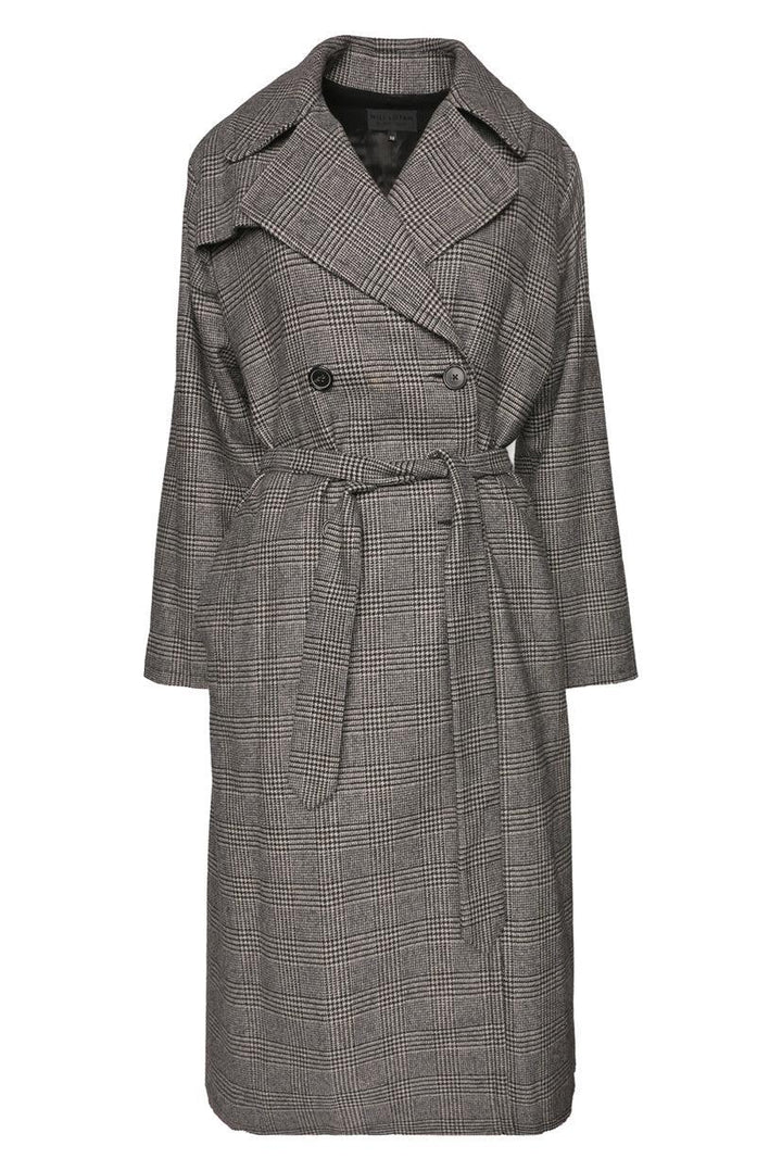 Nili Lotan Size XS Houndstooth Wool-Blend Trench Coat