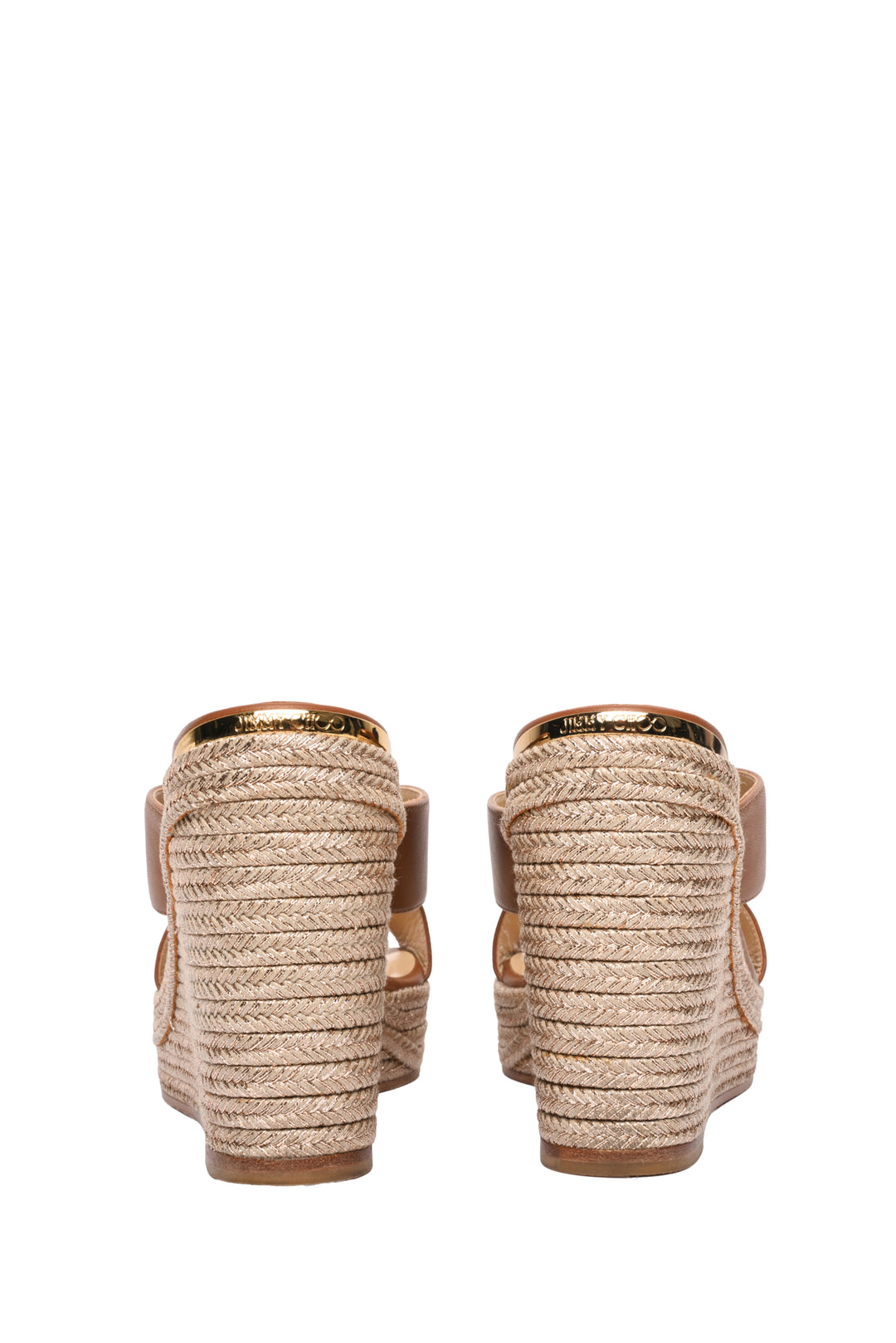 Jimmy Choo Size 36.5 Dovina 100 Leather Wedge Sandals