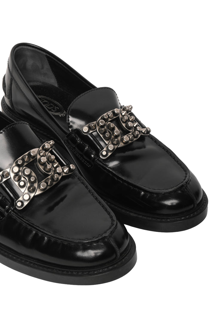 Tod's Size 37.5 Kate Studded Patent Leather Loafers