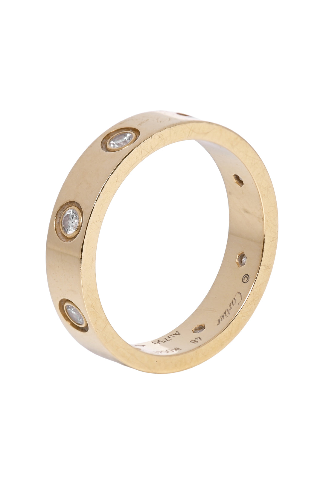 Cartier Size 4.5 2021 18K Yellow Gold 8 Diamond Love Ring