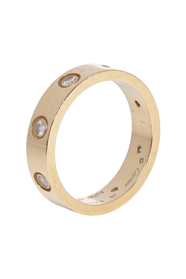 Cartier Size 4.5 2021 18K Yellow Gold 8 Diamond Love Ring