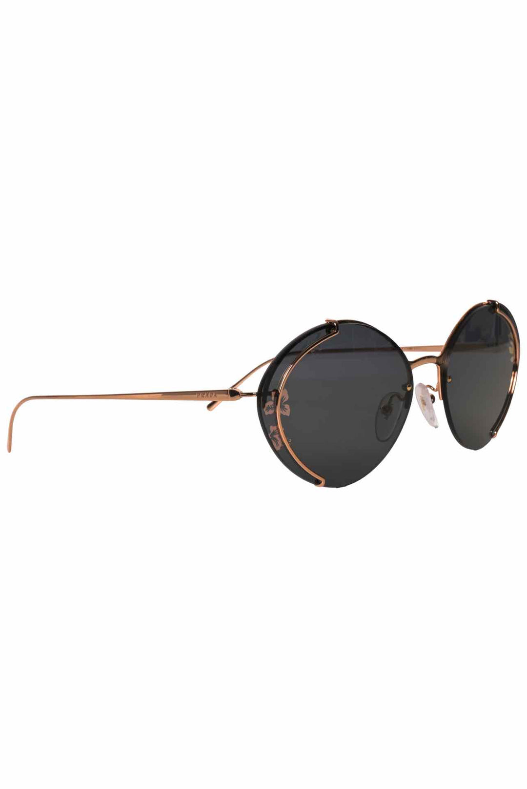 Prada Floral Oval Frameless Sunglasses