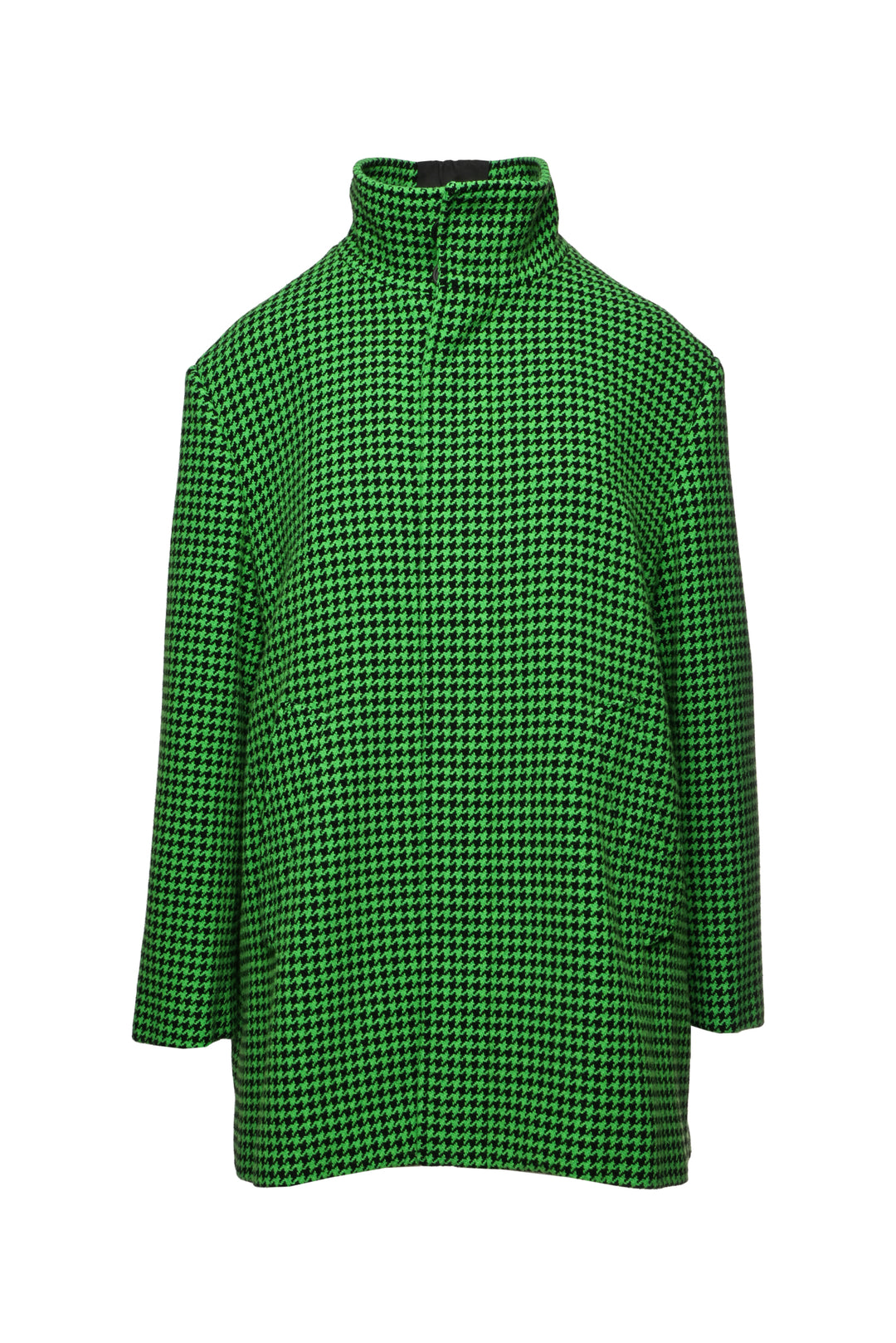Balenciaga Size 34 2020 Wool Blend Houndstooth Print A-Line Jacket
