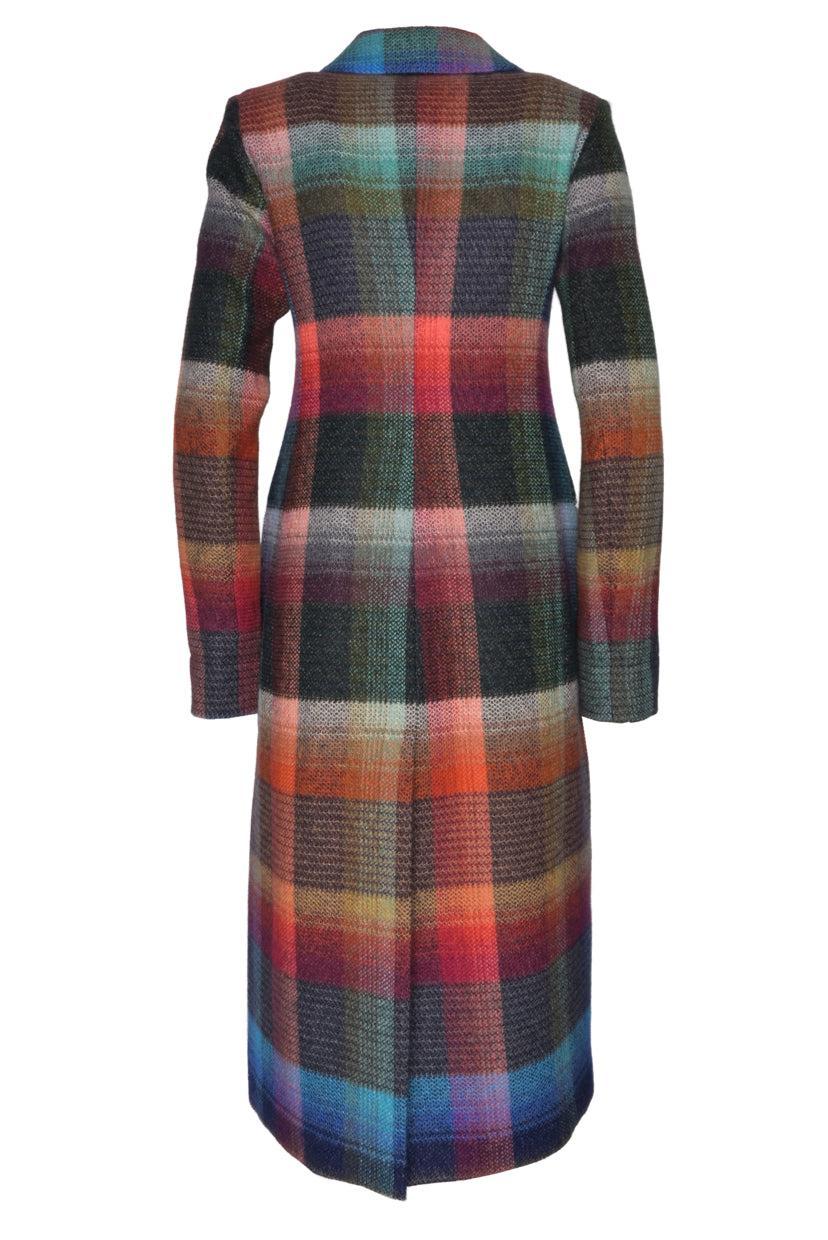 Missoni Size 40 Multi-colour Check Mohair Blend Coat