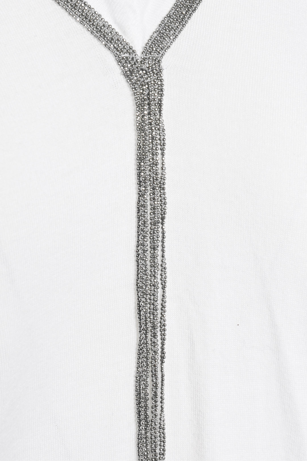 Brunello Cucinelli Size S Monili Beaded V-Neck Sweater