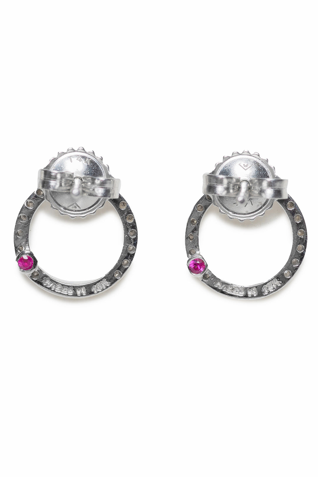 Roberto Coin Size OS 18K White Gold Diamond Circle Earrings