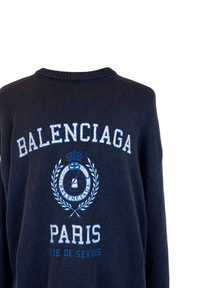 Balenciaga Size XS Men's College Crest Knit Sweater