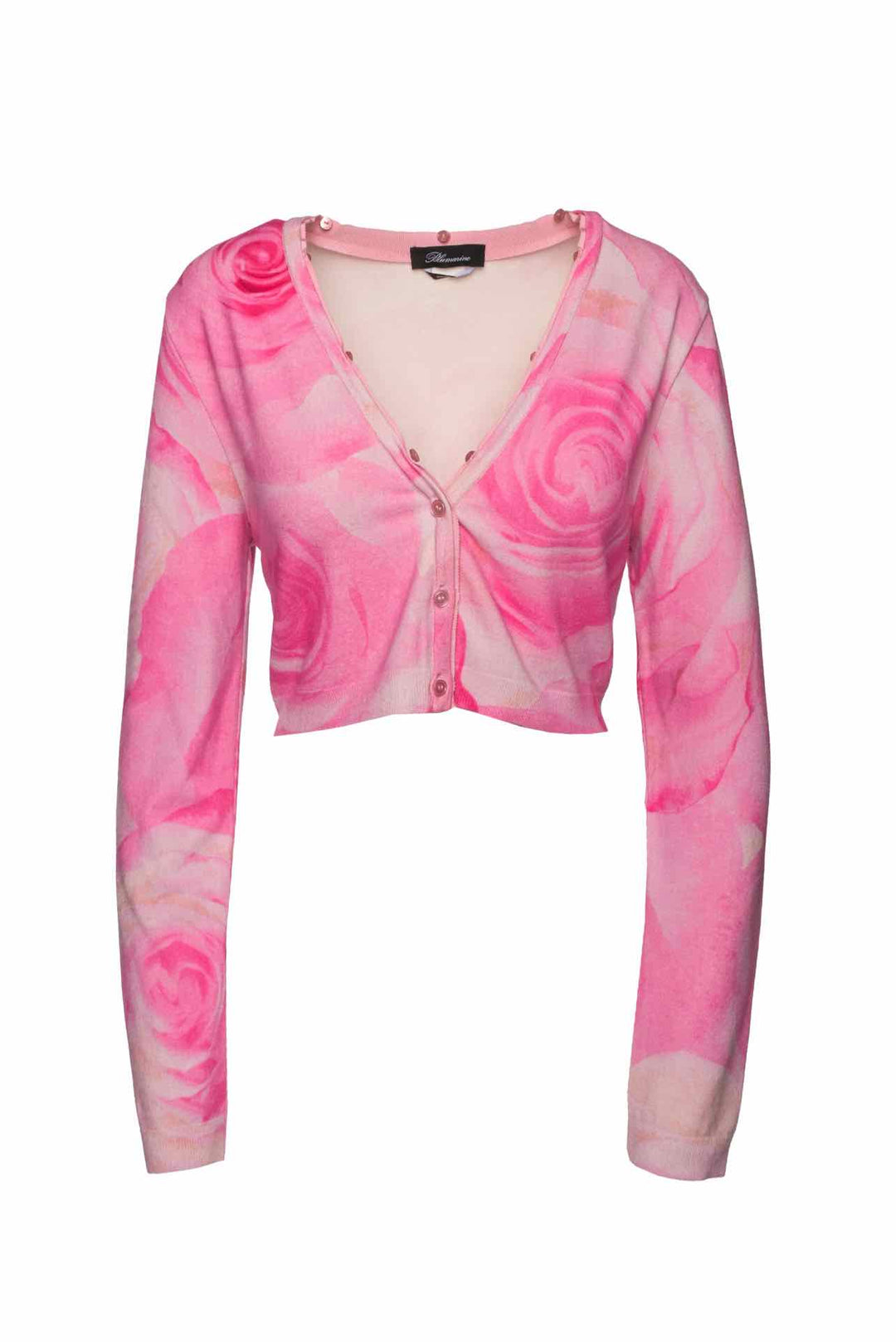 Blumarine Size 8 Floral Cropped Cardigan