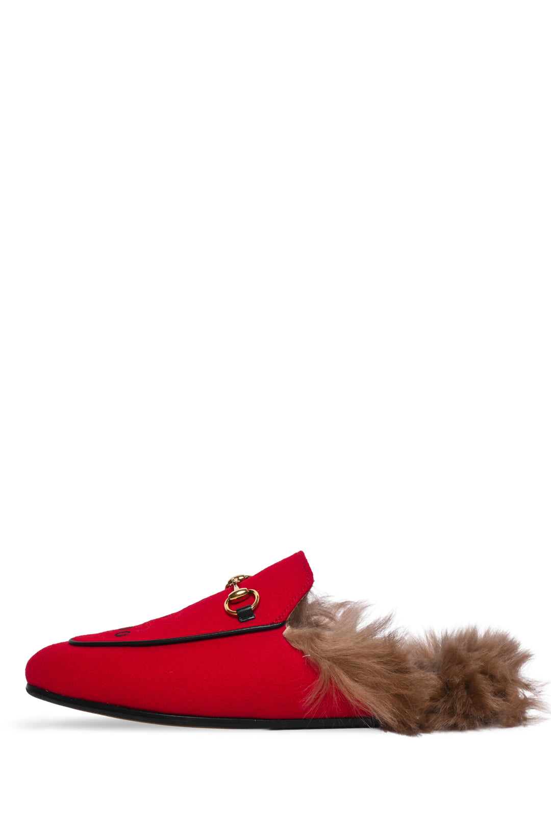 Gucci Size 37.5 Felt Fur 100th Anniversay Princetown Mule