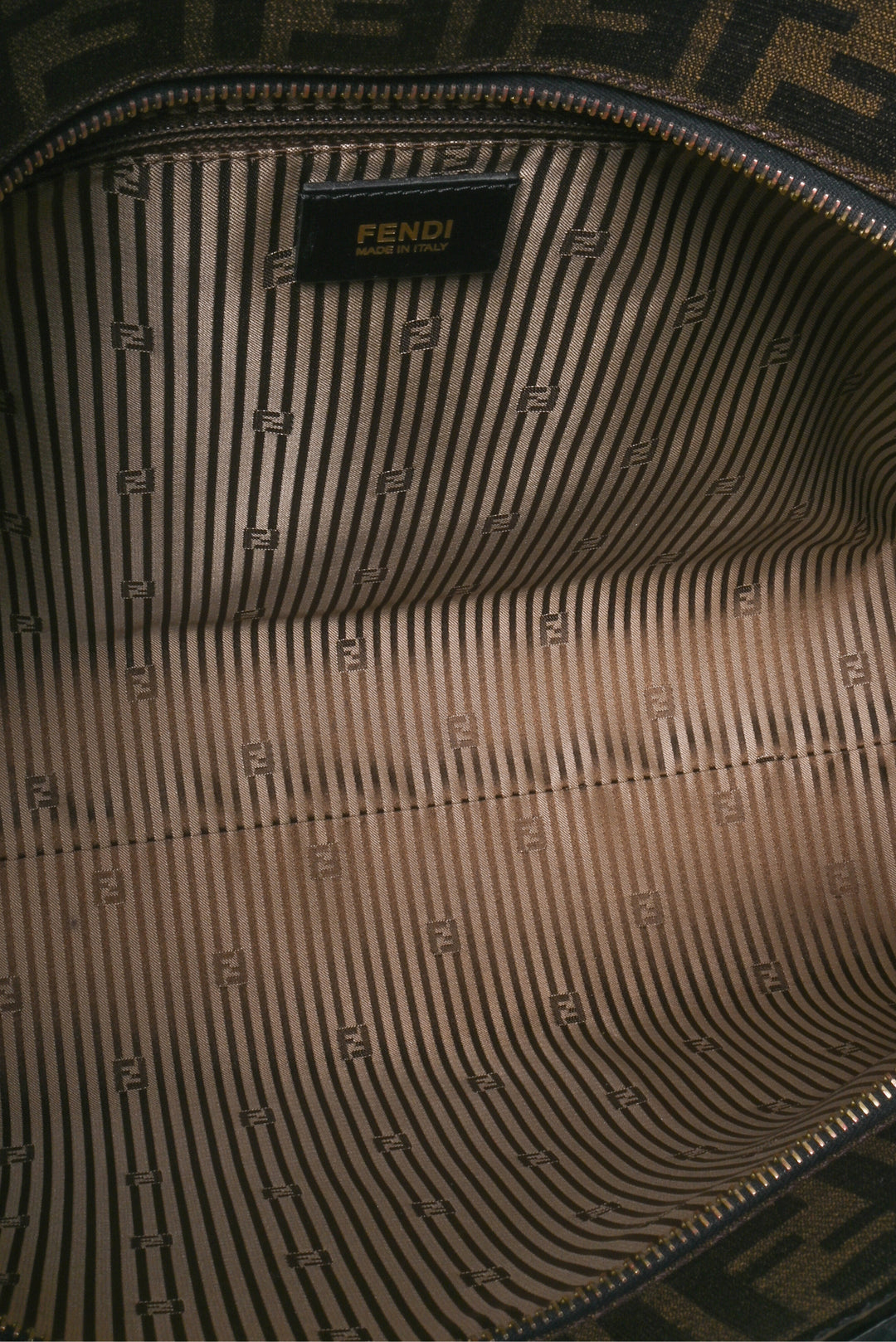 Fendi Coated Canvas Zucca Roma 1925 Roll Tote