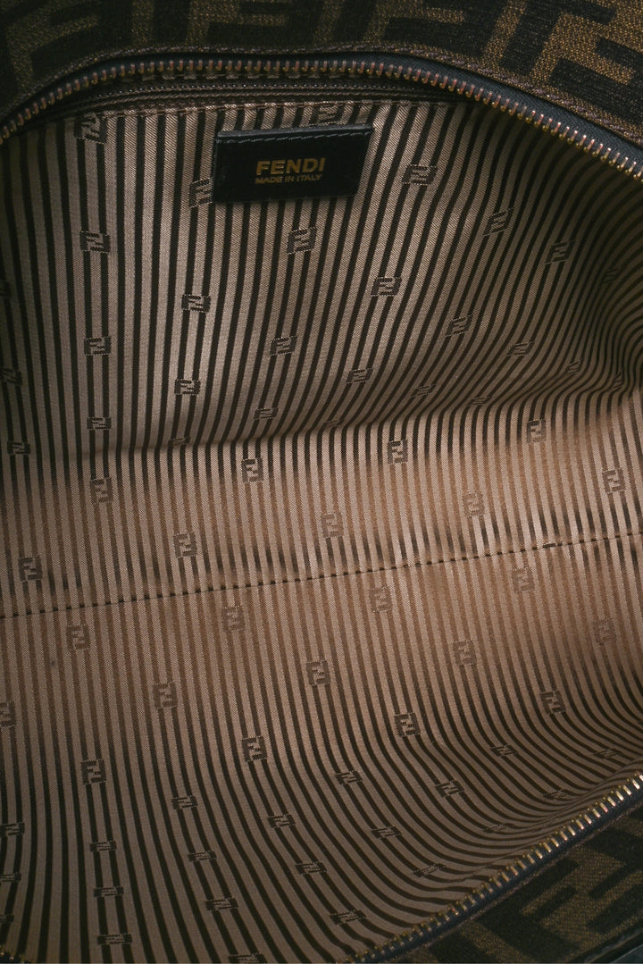Fendi Coated Canvas Zucca Roma 1925 Roll Tote