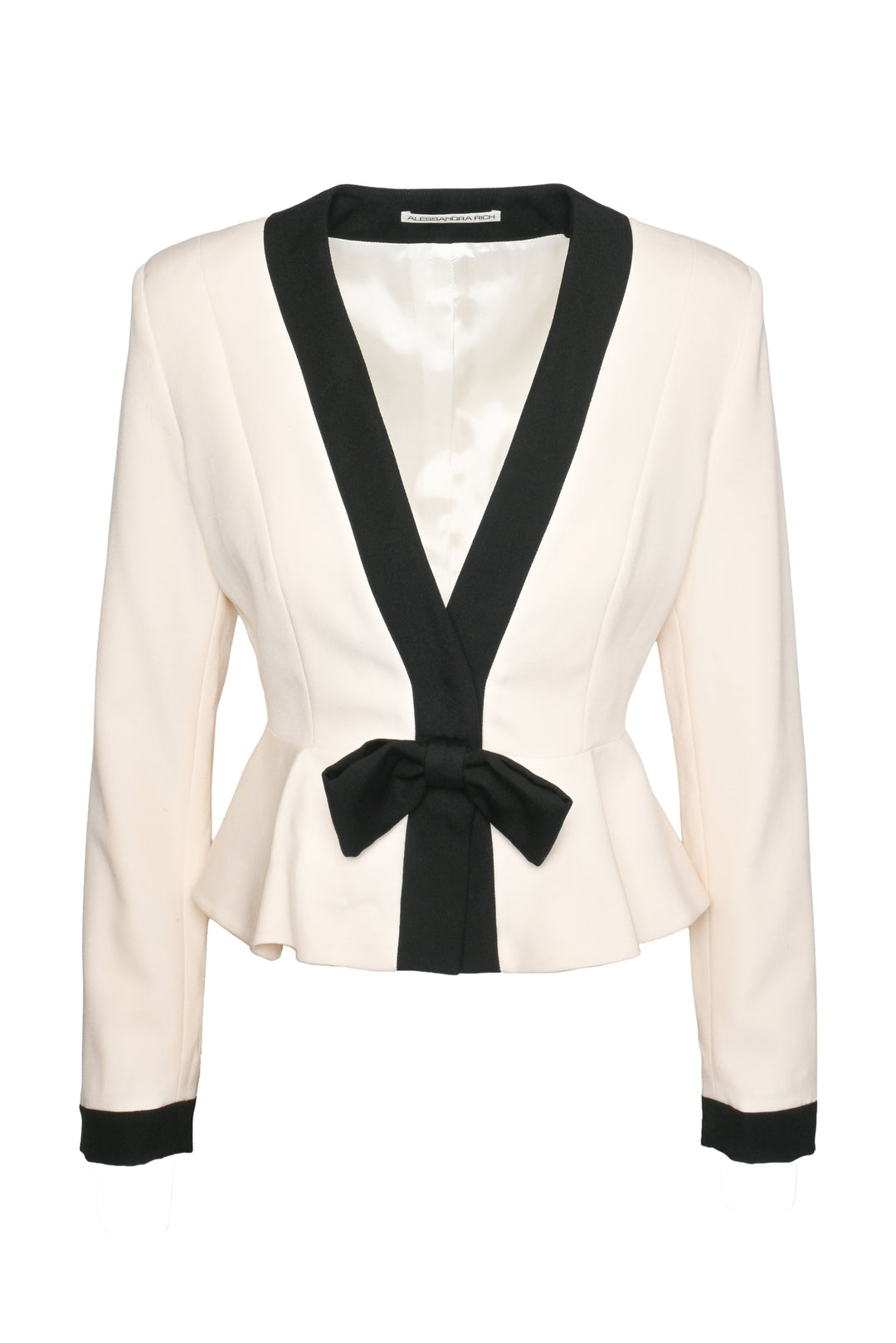 Alessandra Rich Size 40 Bow Front Shoulder Pad Blazer