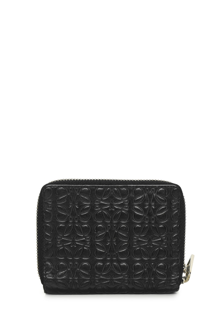 Loewe Repeat Embossed Calfskin Double Zipper Compact  Wallet